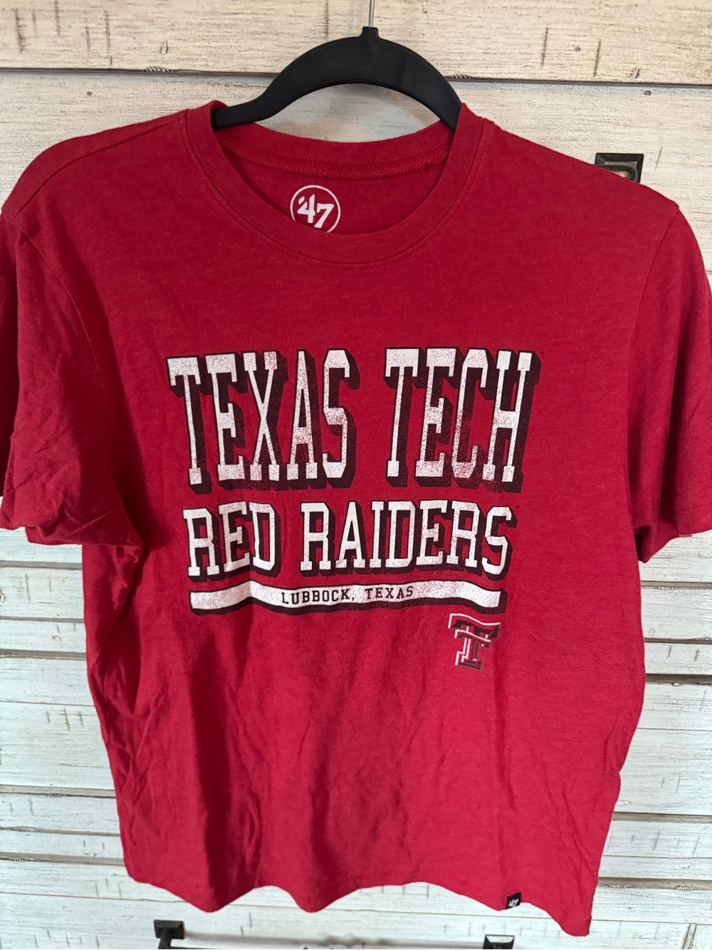 '47 Brand Red Crewneck Tee with White Logo